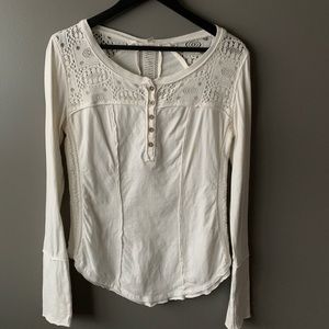 Free People cream detailed long sleeve